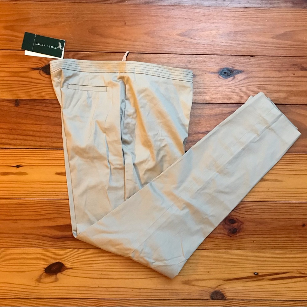 Laura Ashley Khaki Tapered Dress Pants, NWT, 10